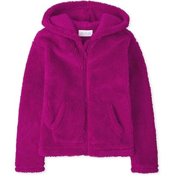 Girls' Long Sleeve Sherpa Zip-up Hoodie - Picture 2 of 2